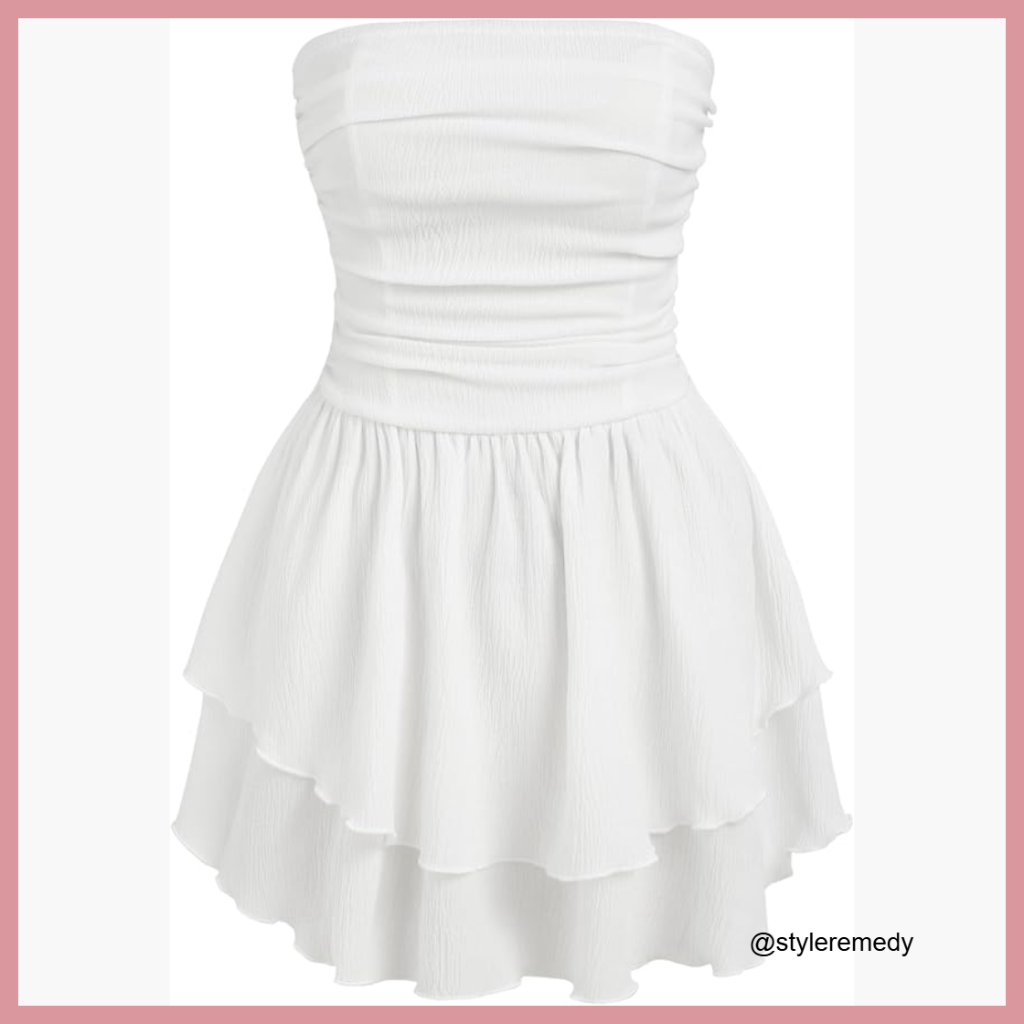 Polyester Blend Ruched Ruffle Mini Cocktail Dress